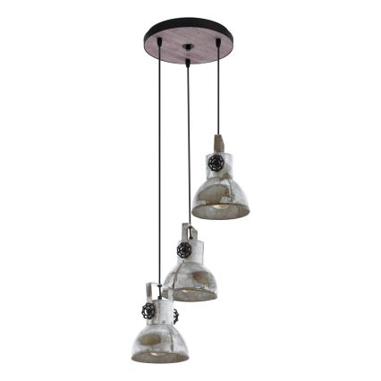 Eglo 79371 - Pakarināmais gaismeklis uz vada BARNSTAPLE 3xE27/40W/230V brūns/patina