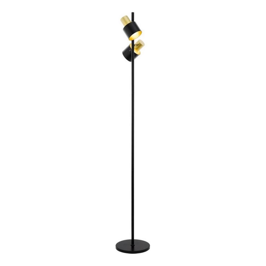 Eglo 79376 - Grīdas stāvlampa FIUMARA 2xE27/60W/230V melna/zelta