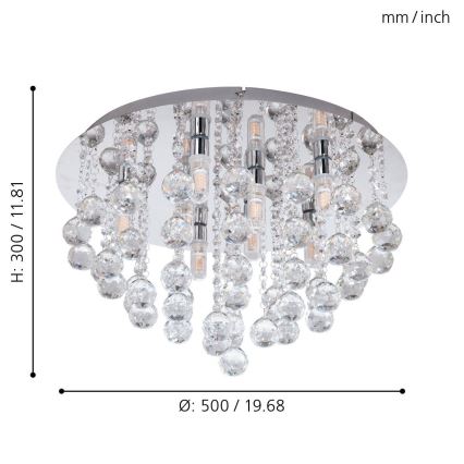 Eglo 79516 - LED Vannas istabas griestu lampa MONTEPRANDONE 8xG9/3W/230V IP44 spīdīgi hromēts