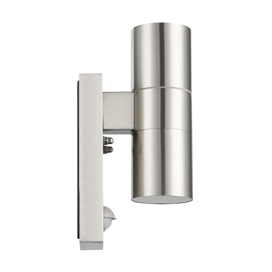 Eglo 79594- LED Āra sienas lampa ar sensoru ARAPONGAS 2xGU10/2,8W/230V IP44 matēts hroms