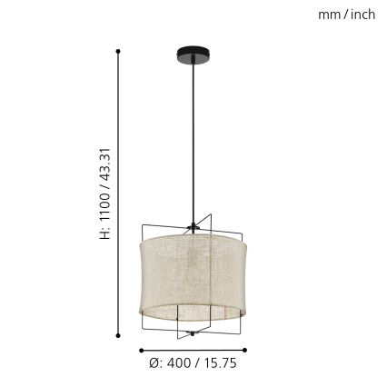 Eglo 79644 - BRIDEKIRK karājamā lampa ar vadu 1xE27/40W/230V