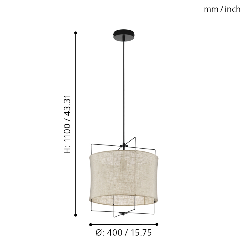 Eglo 79644 - BRIDEKIRK karājamā lampa ar vadu 1xE27/40W/230V