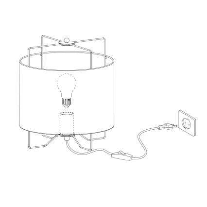 Eglo 79645 - Galda lampa BRIDEKIRK 1xE27/40W/230V bēša