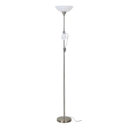 EGLO - Grīdas lampa 1xE27/60W + 1xE14/25W matēts hroms