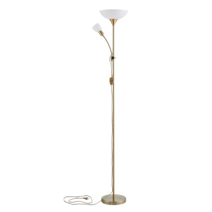 EGLO - Grīdas stāvlampa 1xE27/60W + 1xE14/25W zelta