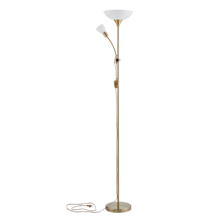 EGLO - Grīdas stāvlampa 1xE27/60W + 1xE14/25W zelta