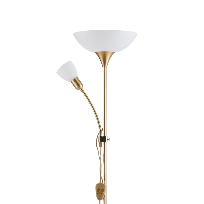 EGLO - Grīdas stāvlampa 1xE27/60W + 1xE14/25W zelta