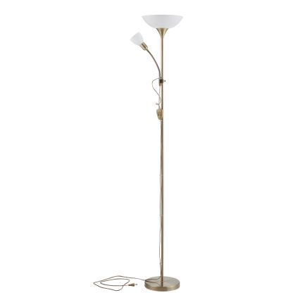 EGLO - Grīdas stāvlampa 1xE27/60W + 1xE14/25W misiņš