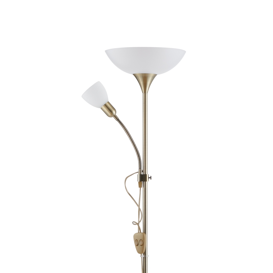 EGLO - Grīdas stāvlampa 1xE27/60W + 1xE14/25W misiņš