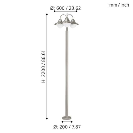 EGLO - Āra lampa 3xE27/60W balts IP44