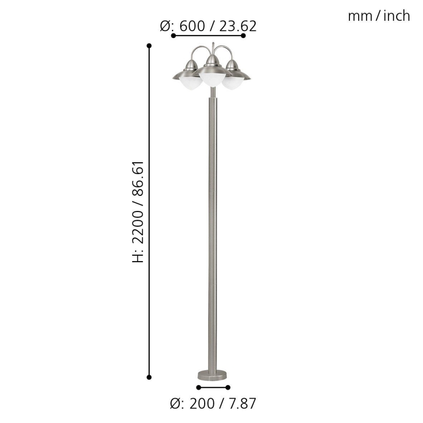 EGLO - Āra lampa 3xE27/60W balts IP44