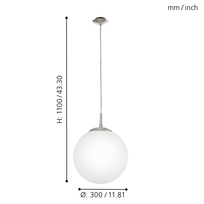 EGLO - Lustra ar auklu 1xE27/60W/230V d. 30 cm balta