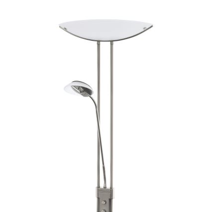 EGLO - Dimējama grīdas lampa BAYA 1xR7s/230W+1xG9/33W matēts hroms