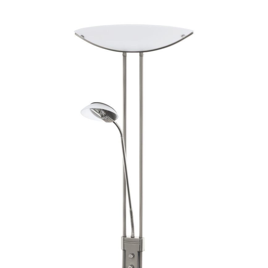 EGLO - Dimējama grīdas lampa BAYA 1xR7s/230W+1xG9/33W matēts hroms