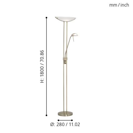 EGLO - Aptumšojama grīdas stāvlampa BAYA 1xR7s/230W + 1xG9/33W bronza