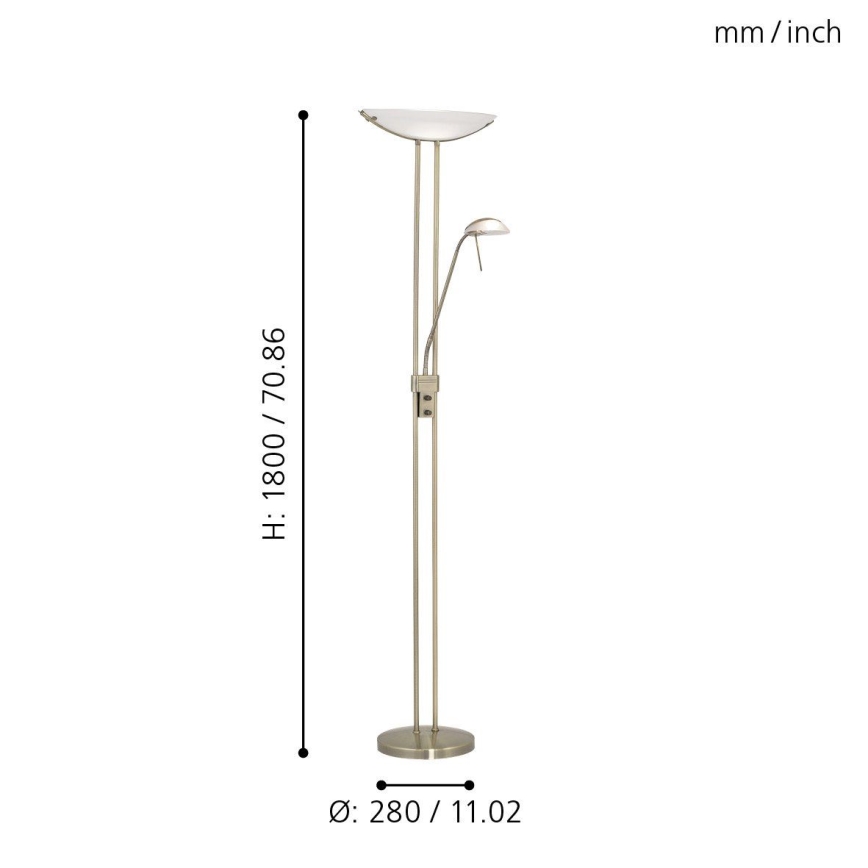 EGLO - Aptumšojama grīdas stāvlampa BAYA 1xR7s/230W + 1xG9/33W bronza