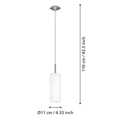 EGLO - Lustra uz vada 1xE27/60W balta