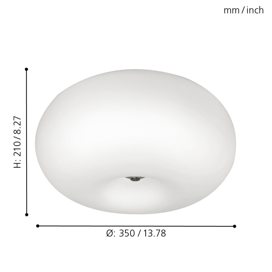 EGLO - Griestu lampa OPTICA 2xE27/60W/230V opāla stikls d. 35 cm