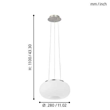 EGLO - Lustra ar auklu OPTICA 2xE27/60W d. 28 cm
