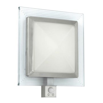 EGLO 88163 - Āra sienas lampa ar sensoru PALI 1xE27/15W + 1xLED/1,28W IP44
