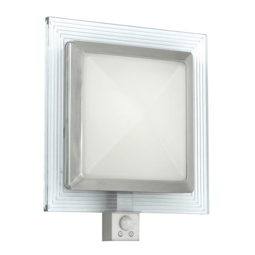 EGLO 88163 - Āra sienas lampa ar sensoru PALI 1xE27/15W + 1xLED/1,28W IP44