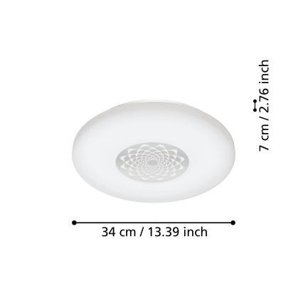 Eglo - LED Aptumšojama griestu lampa LED/15,6W/230V 2700-6500K