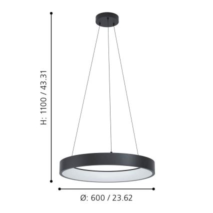 Eglo - LED RGBW Aptumšojama lustra ar auklu LED/26W/230V 2700-6500K ZigBee