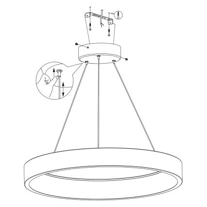 Eglo - LED RGBW Aptumšojama lustra ar auklu LED/26W/230V 2700-6500K ZigBee