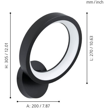 Eglo - LED RGBW Aptumšojama sienas lampa LED/16W/230V ZigBee