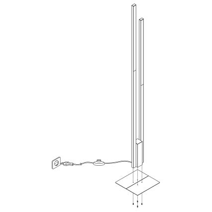 Eglo - LED RGBW Aptumšojama grīdas stāvlampa 2xLED/16W/230V, melna ZigBee