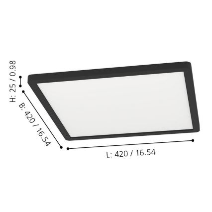 Eglo - LED RGBW Aptumšojama griestu lampa LED/16,5W/230V, melna ZigBee