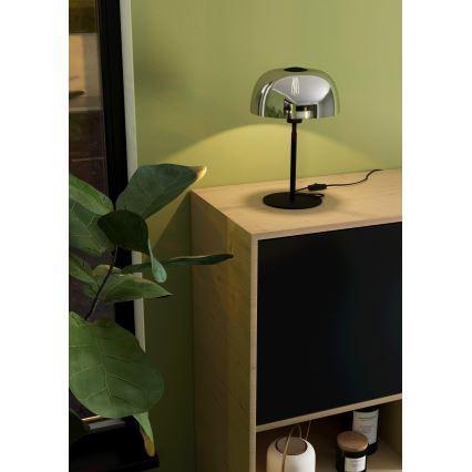 Eglo - Galda lampa 1xE27/40W/230V melna/pelēka