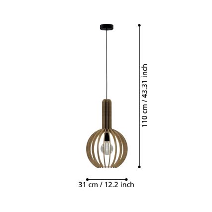 Eglo - Lustra ar auklu 1xE27/40W/230V d. 31 cm bēša