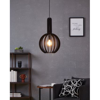 Eglo - Lustra ar auklu 1xE27/40W/230V d. 31 cm melna
