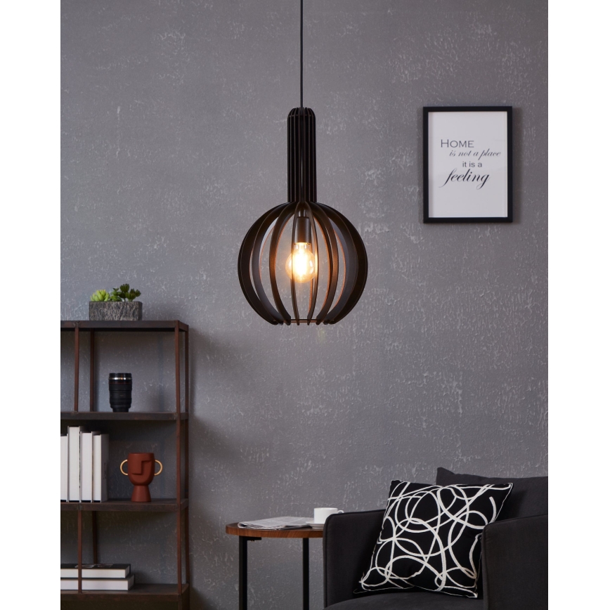Eglo - Lustra ar auklu 1xE27/40W/230V d. 31 cm melna