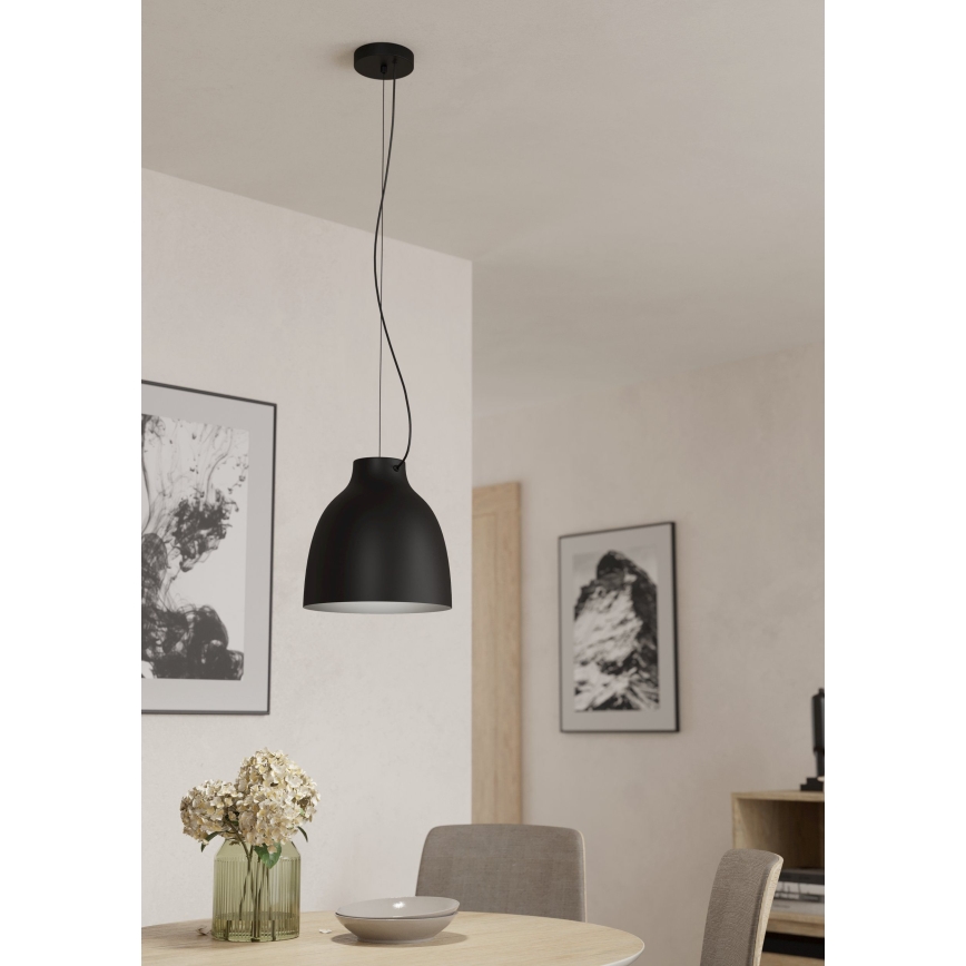 Eglo - Lustra ar auklu 1xE27/40W/230V melna