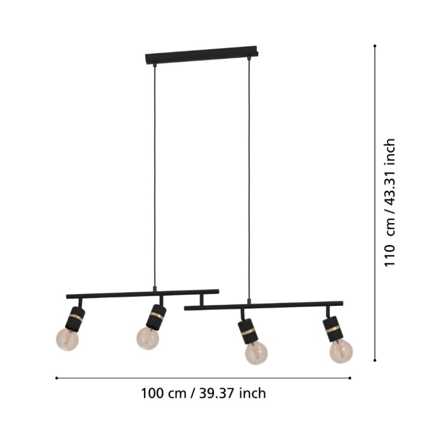 Eglo - Lustra ar auklu 4xE27/10W/230V