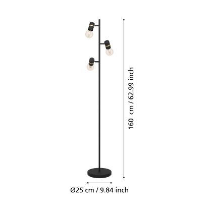 Eglo - Grīdas stāvlampa 3xE27/10W/230V