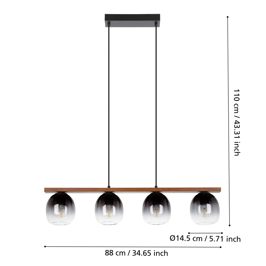 Eglo - Lustra ar auklu 4xE27/40W/230V
