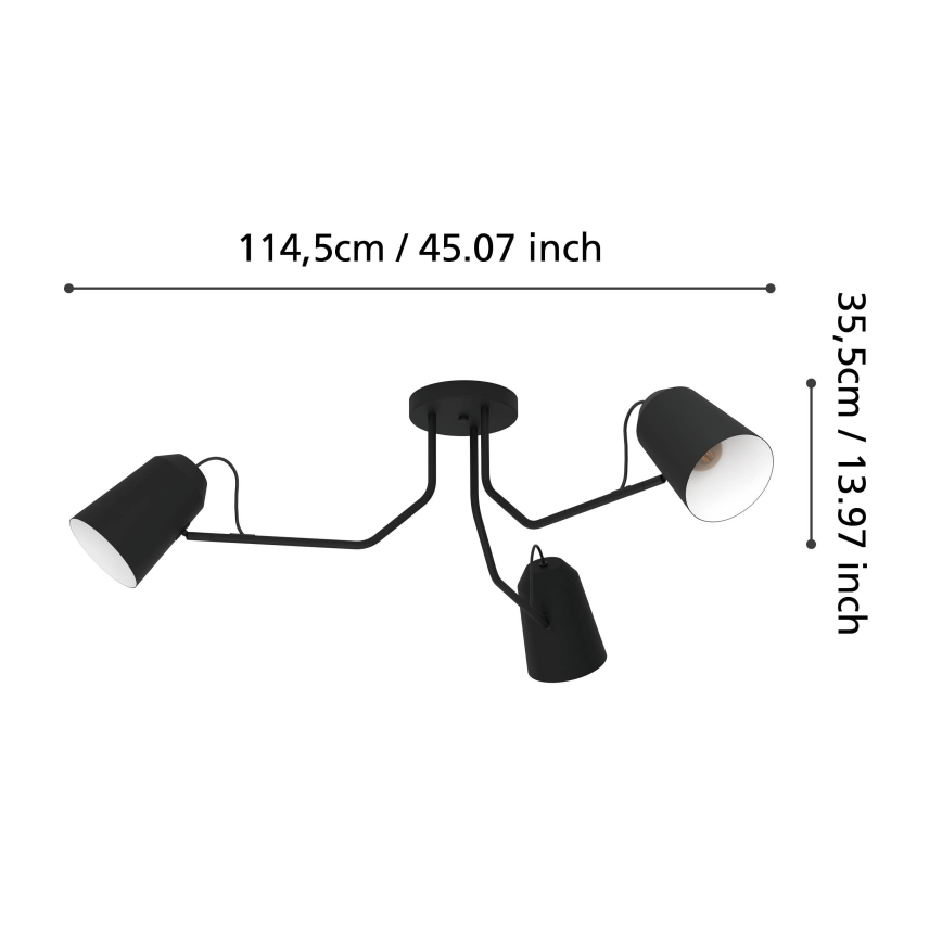 Eglo - Virsapmetuma lustra 3xE27/25W/230V
