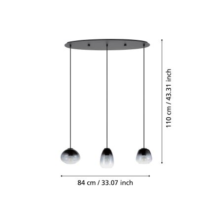 Eglo - Lustra ar auklu 3xE27/40W/230V