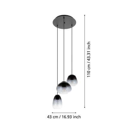 Eglo  - Lustra ar auklu 3xE27/40W/230V d. 43 cm