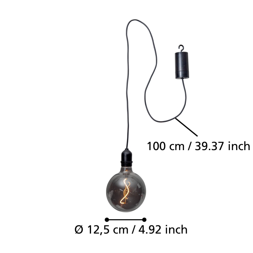 Eglo - LED Āra piekaramā lampa LED/0,06W/6V 4xAA IP44 pelēka