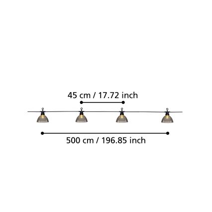 Eglo - LED Dekoratīva āra virtene 12xLED/0,066W/3,2V IP44