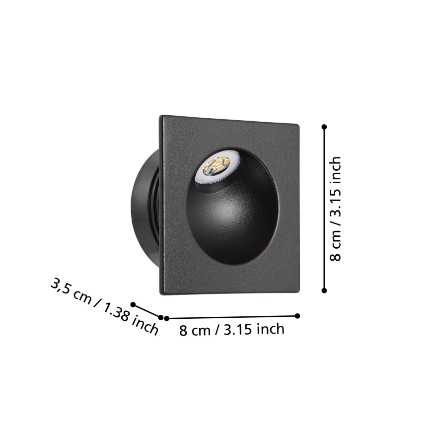 Eglo - LED Kāpņu telpas lampa LED/2W/230V 3000K melna