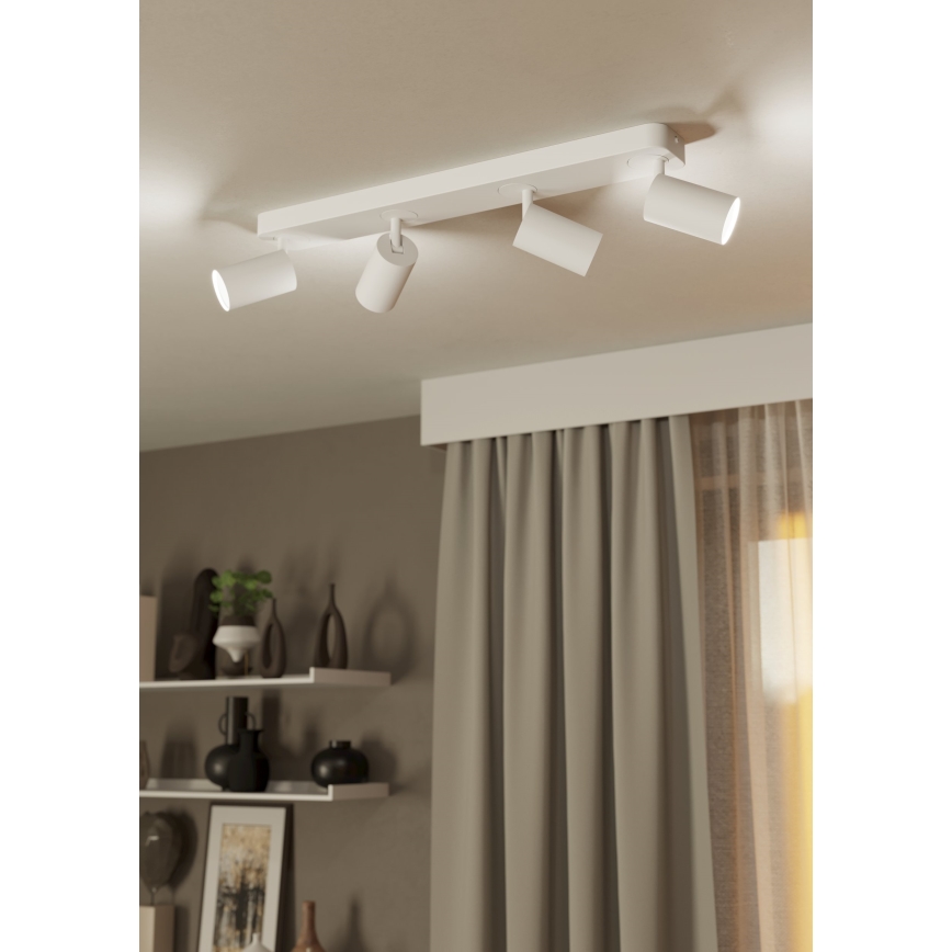Eglo -LED RGBW Aptumšojams starmetis 4xGU10/4,9W/230V balts