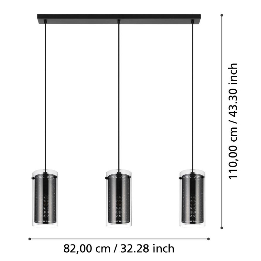 Eglo - Lustra ar auklu 3xE27/10W/230V