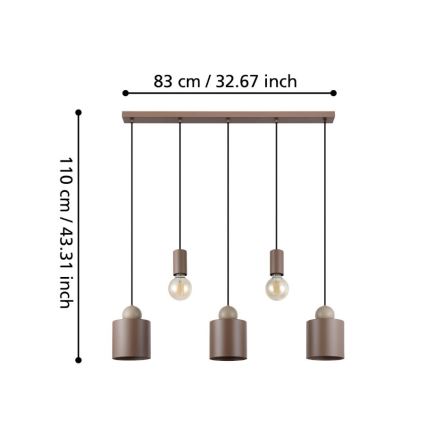 Eglo - Lustra ar auklu 5xE27/40W/230V