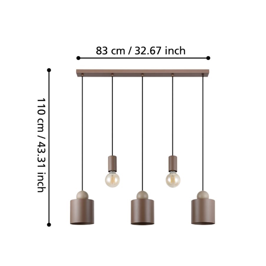 Eglo - Lustra ar auklu 5xE27/40W/230V
