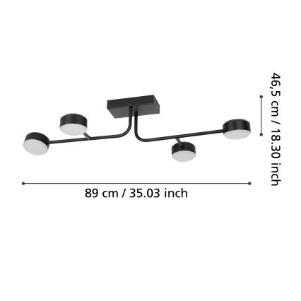 Eglo - LED Aptumšojama virsapmetuma lustra 4xLED/6,8W/230V